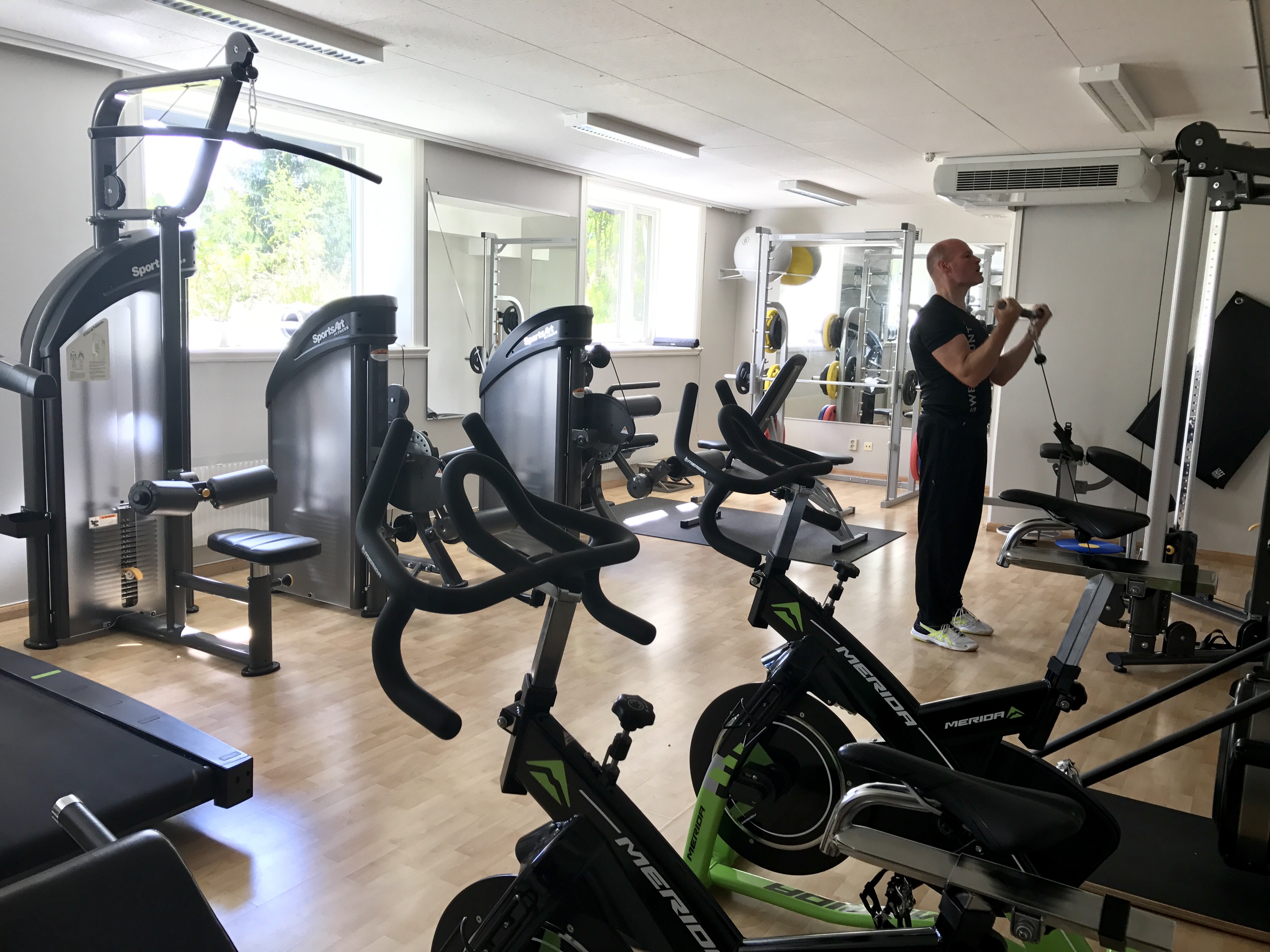 Gym på Villa Långbers.